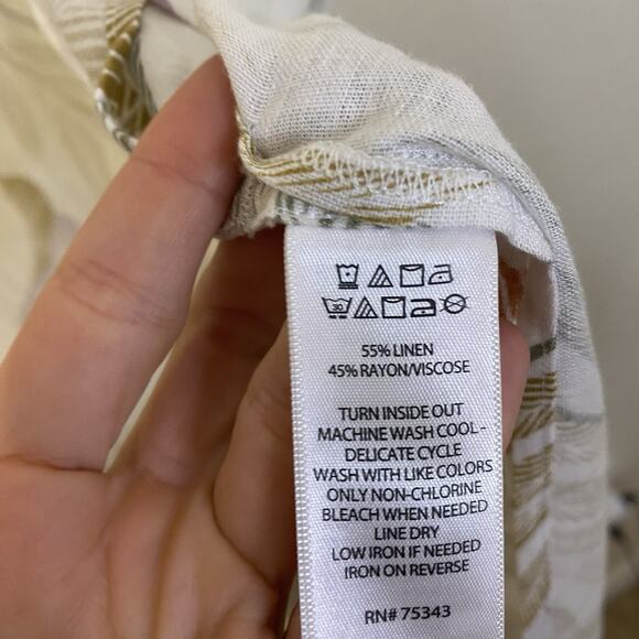 TAHARI Kimono Top Beach Cover Up Open Front Tropical Resort Linen Blend One Size - Picture 3 of 5